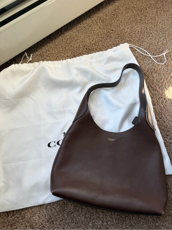 Coach Handbags - Coach Brooklyn 28 Chocolate Brown Pebbled Leather Shoulder Bag